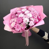 Букет розовых хризантем Нежная улыбка